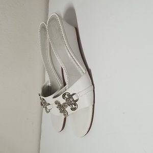 Lilly Pulitzer White Sandals with Silver Accents